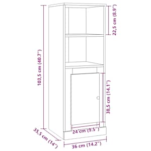 Skříň highboard old wood 36 x 35,5 x 103,5 kompozitní dřevo - obrázek 10
