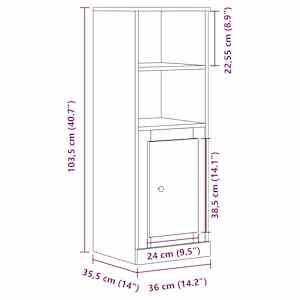 Skříň highboard dub artisan 36 x 35,5 x 103,5 kompozitní dřevo - obrázek 10