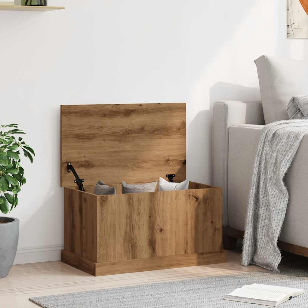 vidaXL Opbergbox 70x40x38 cm bewerkt hout artisanaal eikenkleurig afbeelding