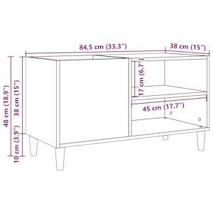 Skříňka na LP desky old wood 84,5 x 38 x 48 cm kompozitní dřevo - obrázek 10