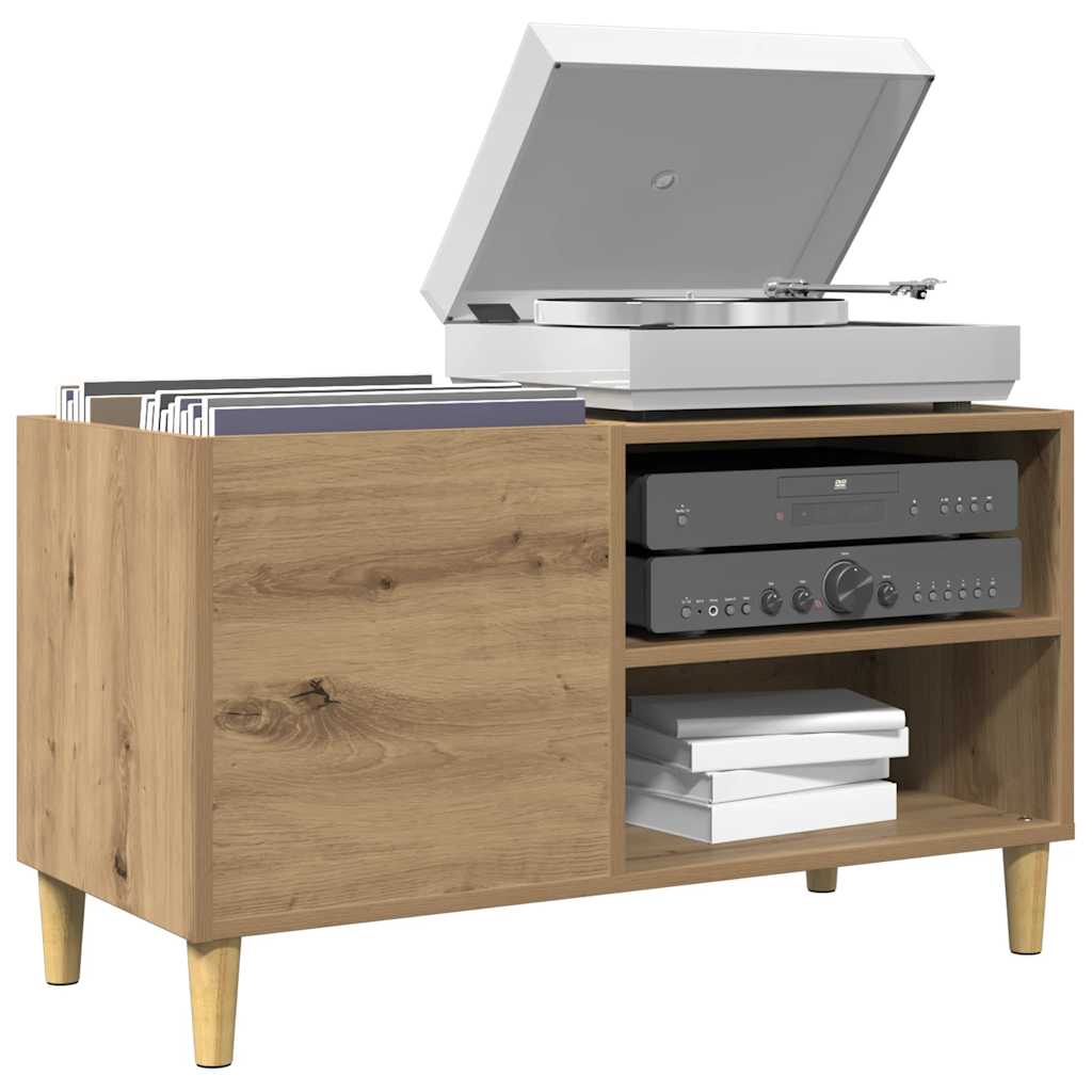 vidaXL Dulap discuri stejar artizanal, 84,5x38x48 cm, lemn prelucrat