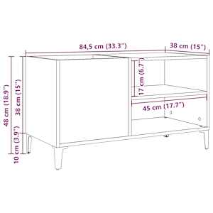 Skříňka na LP desky old wood 84,5 x 38 x 48 cm kompozitní dřevo - obrázek 10