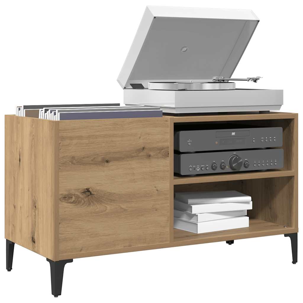 vidaXL Dulap discuri stejar artizanal, 84,5x38x48 cm, lemn prelucrat