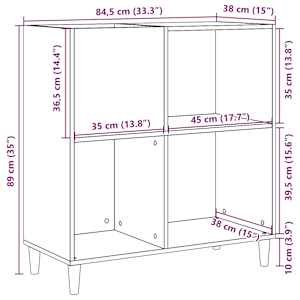 Skříňka na LP desky old wood 84,5 x 38 x 89 cm kompozitní dřevo - obrázek 10
