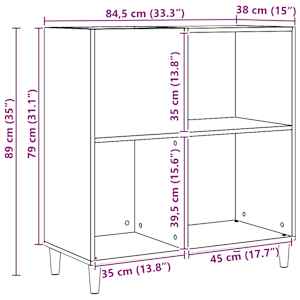 Skříňka na LP desky dub artisan 84,5x38x89 cm kompozitní dřevo - obrázek 10