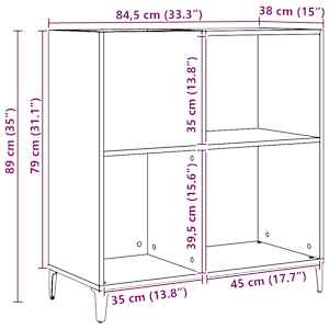 Skříňka na LP desky dub artisan 84,5x38x89 cm kompozitní dřevo - obrázek 10