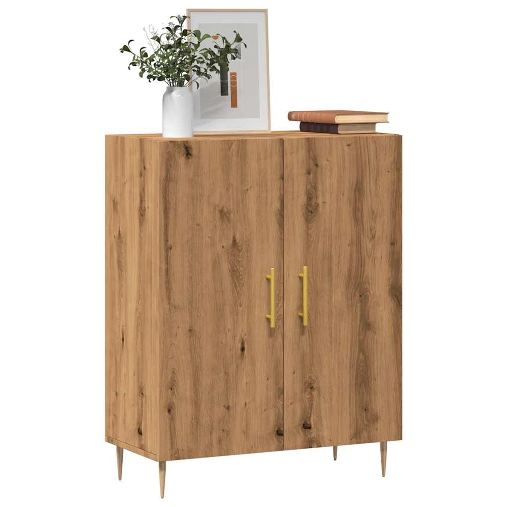 vidaXL Dressoir 69,5x34x90 cm bewerkt hout artisanaal eikenkleur