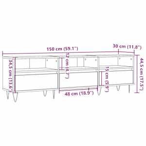 TV skříňka old wood 150 x 30 x 44,5 cm kompozitní dřevo - obrázek 10
