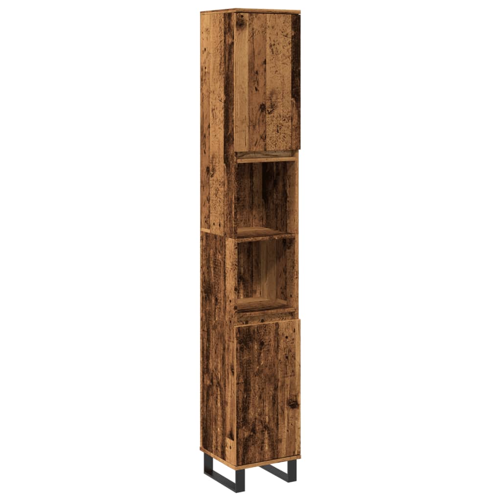 vidaXL Koupelnová skříňka old wood 30 x 30 x 190 cm kompozitní dřevo