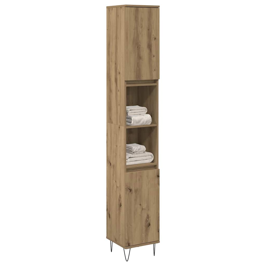 vidaXL Dulap de baie, stejar artizanal, 30x30x190 cm, lemn prelucrat
