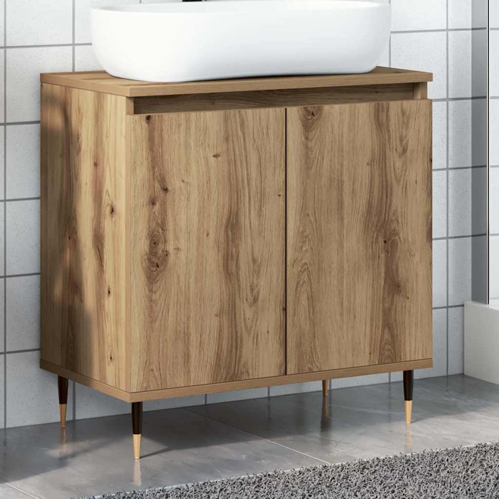 vidaXL Dulap de baie, stejar artizanal, 58x33x60 cm, lemn prelucrat