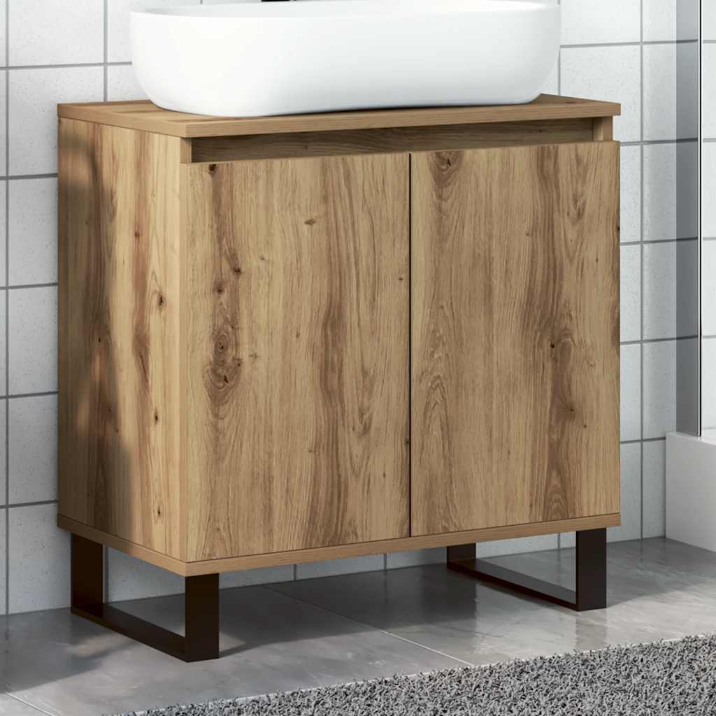 vidaXL Dulap de baie, stejar artizanal, 58x33x60 cm, lemn prelucrat