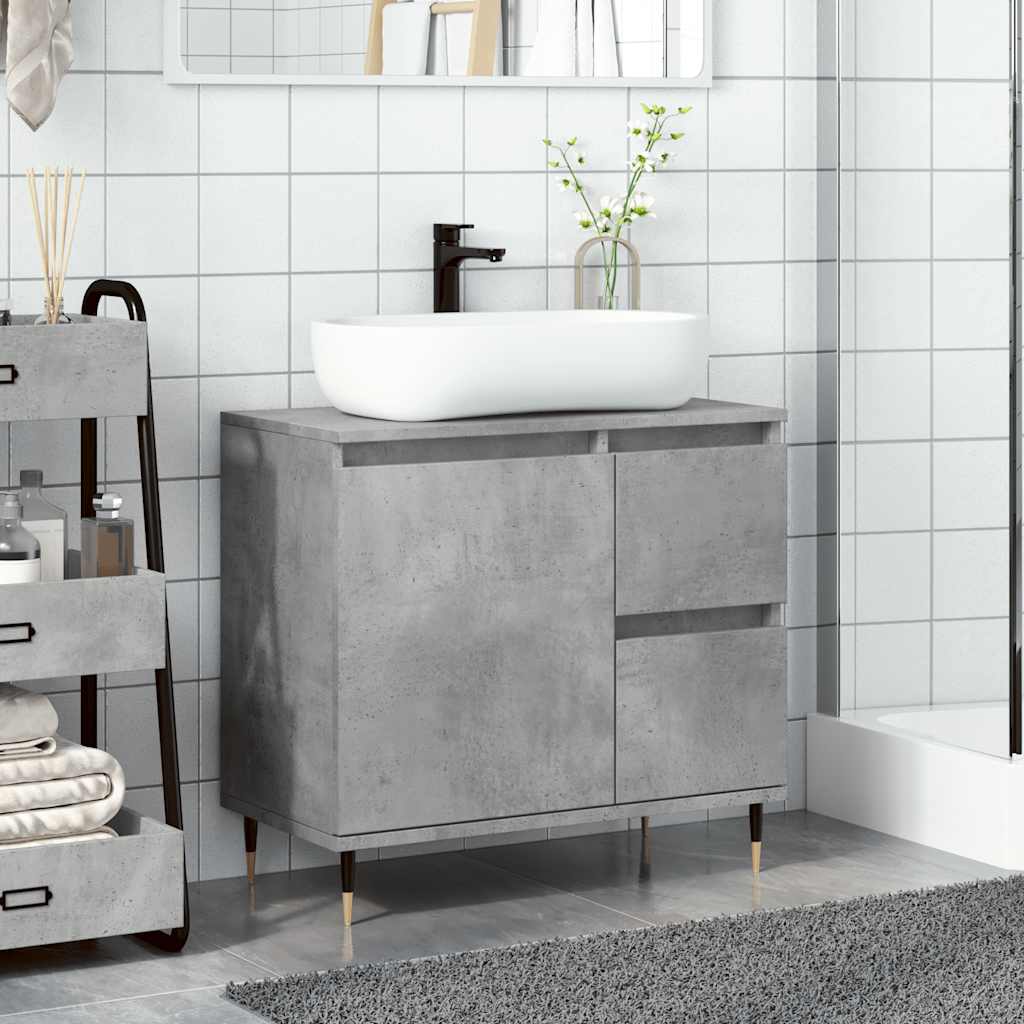 Thumbnail - vidaXL Badschrank Betongrau 65x33x60 cm Holzwerkstoff