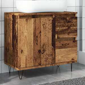 Kopalniška omara za umivalnik Stari les 65x33x60 cm