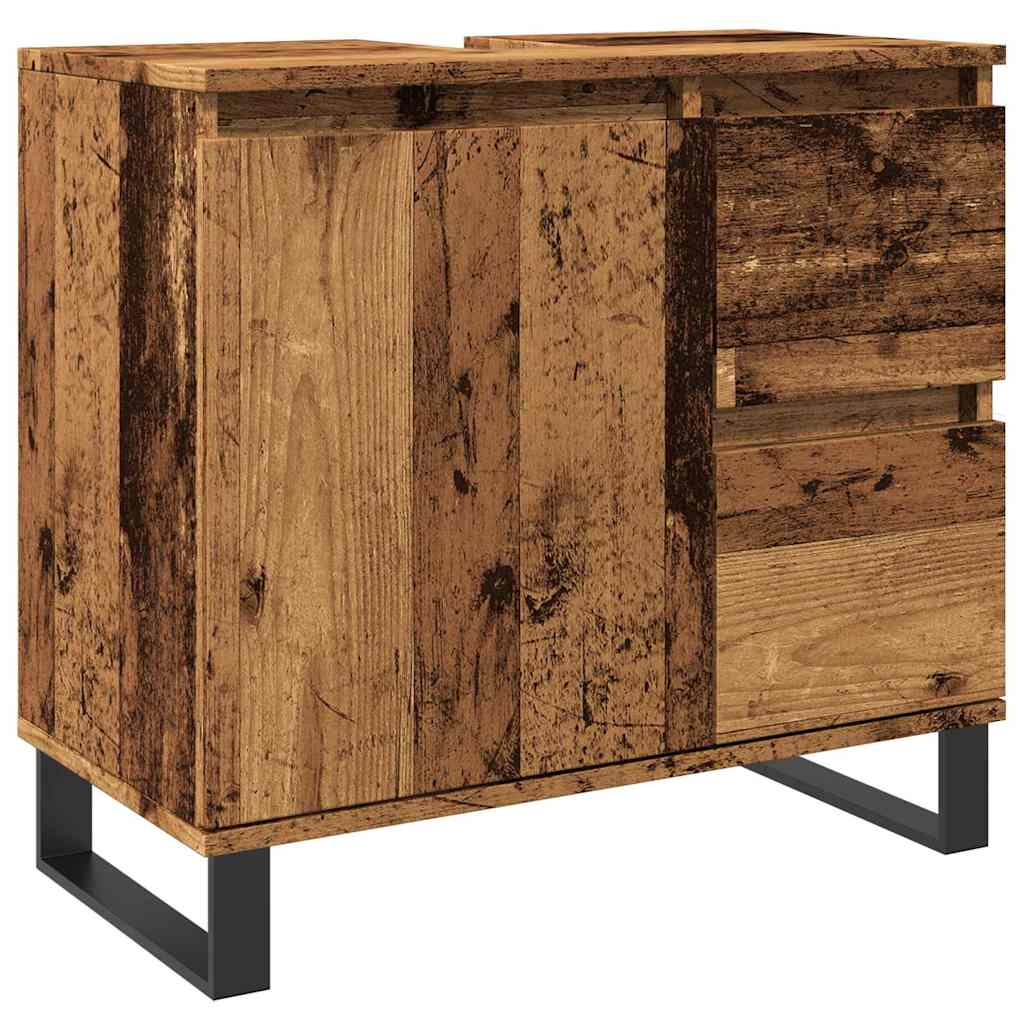 vidaXL Koupelnová skříňka pod umyvadlo old wood 65x33x60 cm kompozit