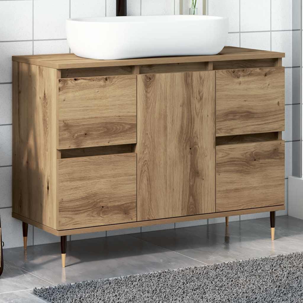 vidaXL Dulap pentru baie stejar artizanal, 80x33x60 cm, lemn prelucrat
