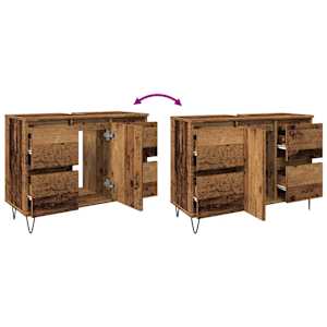 Koupelnová skříňka old wood 80 x 33 x 60 cm kompozitní dřevo - obrázek 9