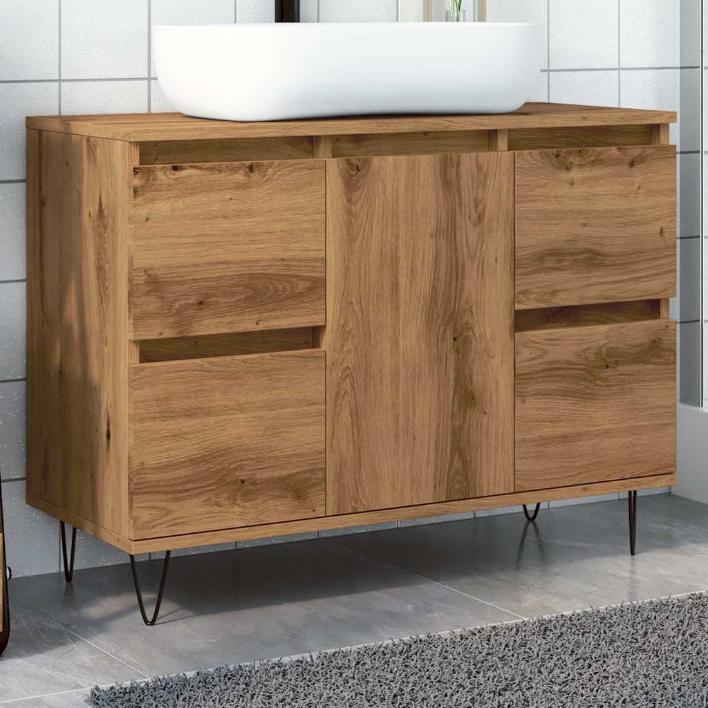 vidaXL Badschrank Artisan-Eiche 80x33x60 cm Holzwerkstoff