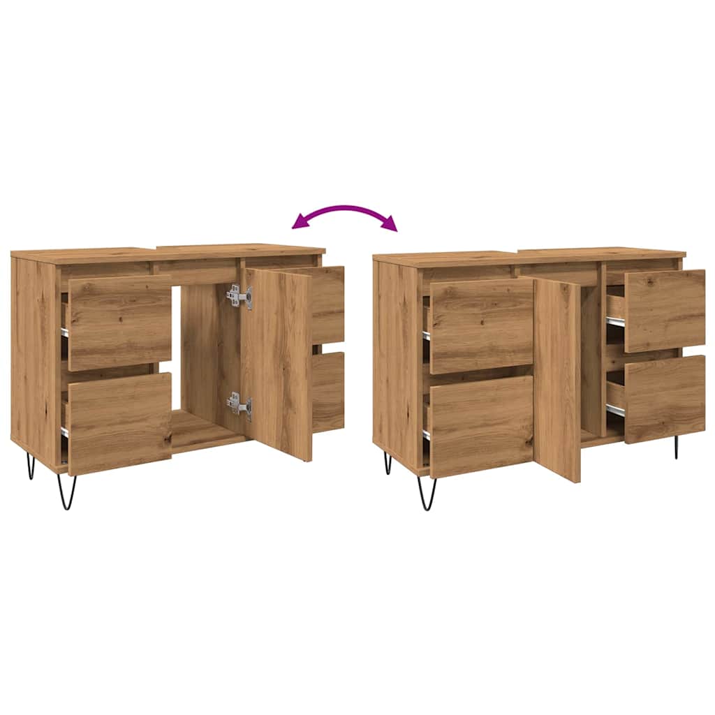 vidaXL Badschrank Artisan-Eiche 80x33x60 cm Holzwerkstoff – Bild 17