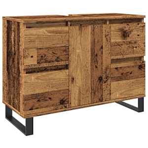 Koupelnová skříňka pod umyvadlo old wood 80x33x60 cm kompozit - obrázek 2
