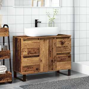 Koupelnová skříňka pod umyvadlo old wood 80x33x60 cm kompozit - obrázek 3