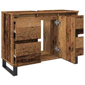 Koupelnová skříňka pod umyvadlo old wood 80x33x60 cm kompozit - obrázek 7