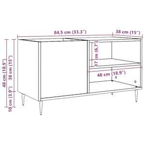 Skříňka na LP desky old wood 84,5 x 38 x 48 cm kompozitní dřevo - obrázek 10