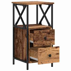 Nočna omarica iz starega lesa 34x35,5x70 cm Inženirski les - slika 7