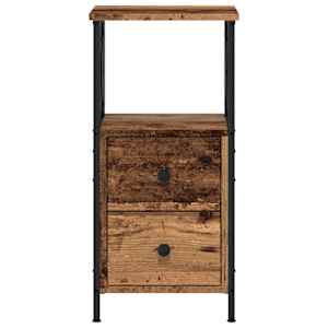 Nočne omarice 2 kosa starinski les 34x35,5x70 cm inženirski les - slika 4