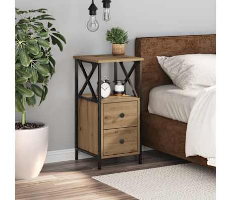 vidaXL Noptieră, stejar artizanal, 34x35,5x70 cm, lemn prelucrat