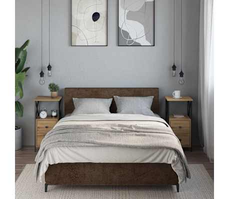 vidaXL Noptiere 2 buc. stejar artizanal, 34x35,5x70 cm, lemn prelucrat