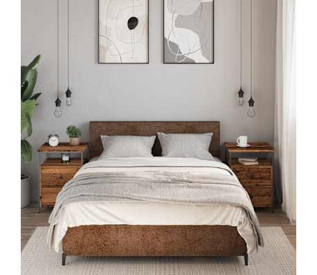 vidaXL Tables de chevet 2 pcs vieux bois 44x45x60 cm bois d'ing&eacute;nierie