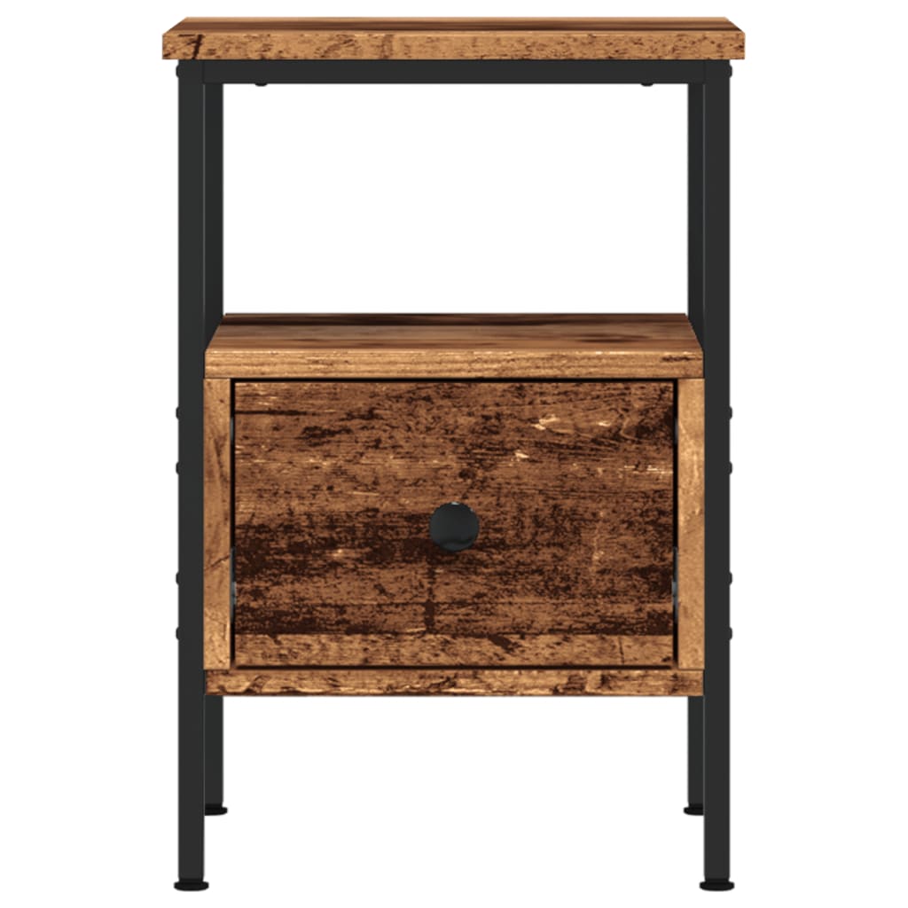 vidaXL Nachtkastje 34x36x50 cm bewerkt hout oud houtkleurig bruin, foto 4