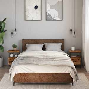 Nočne omarice 2 kosa starinski les 34x36x50 cm inženirski les