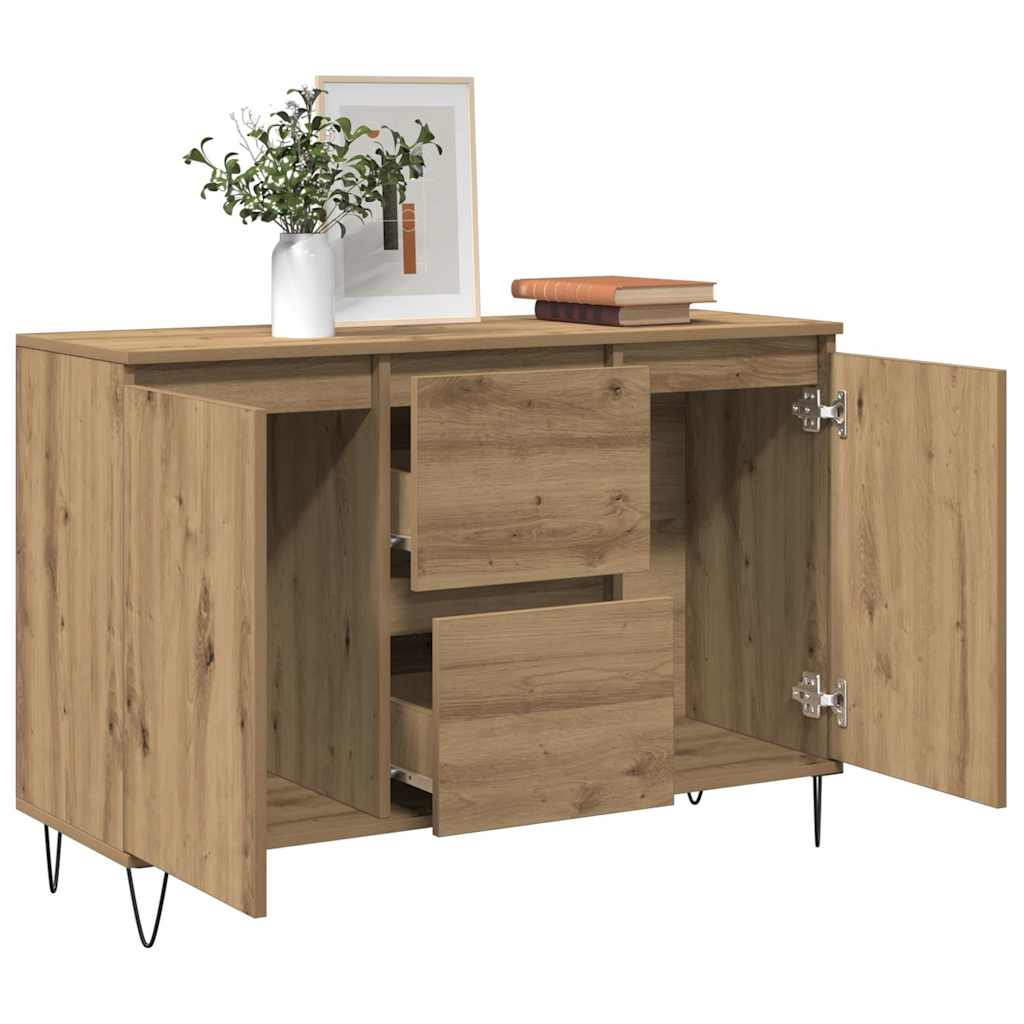 vidaXL Dressoir 104x35x70 cm bewerkt hout artisanaal eikenkleurig afbeelding