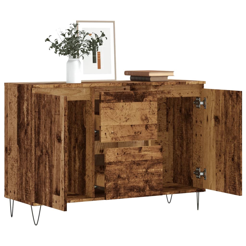 vidaXL Dressoir 104x35x70 cm bewerkt hout oud houtkleurig afbeelding