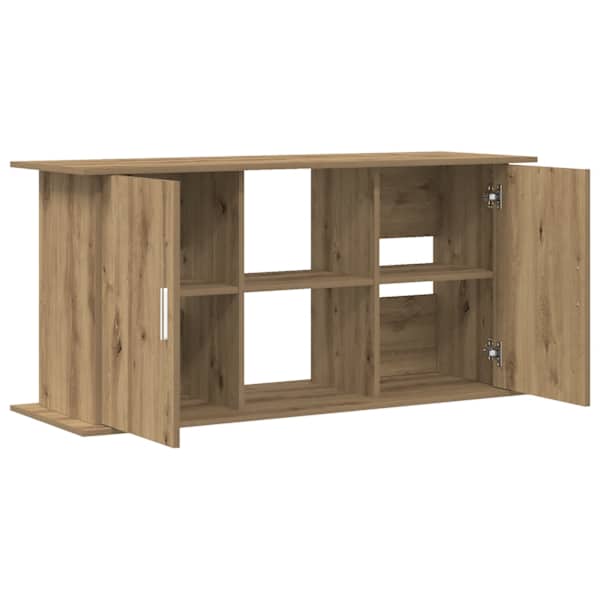 vidaXL akvaariumialus, k&auml;sit&ouml;&ouml;na valminud tamm, 121 x 41 x 58 cm, t&ouml;&ouml;deldud puit