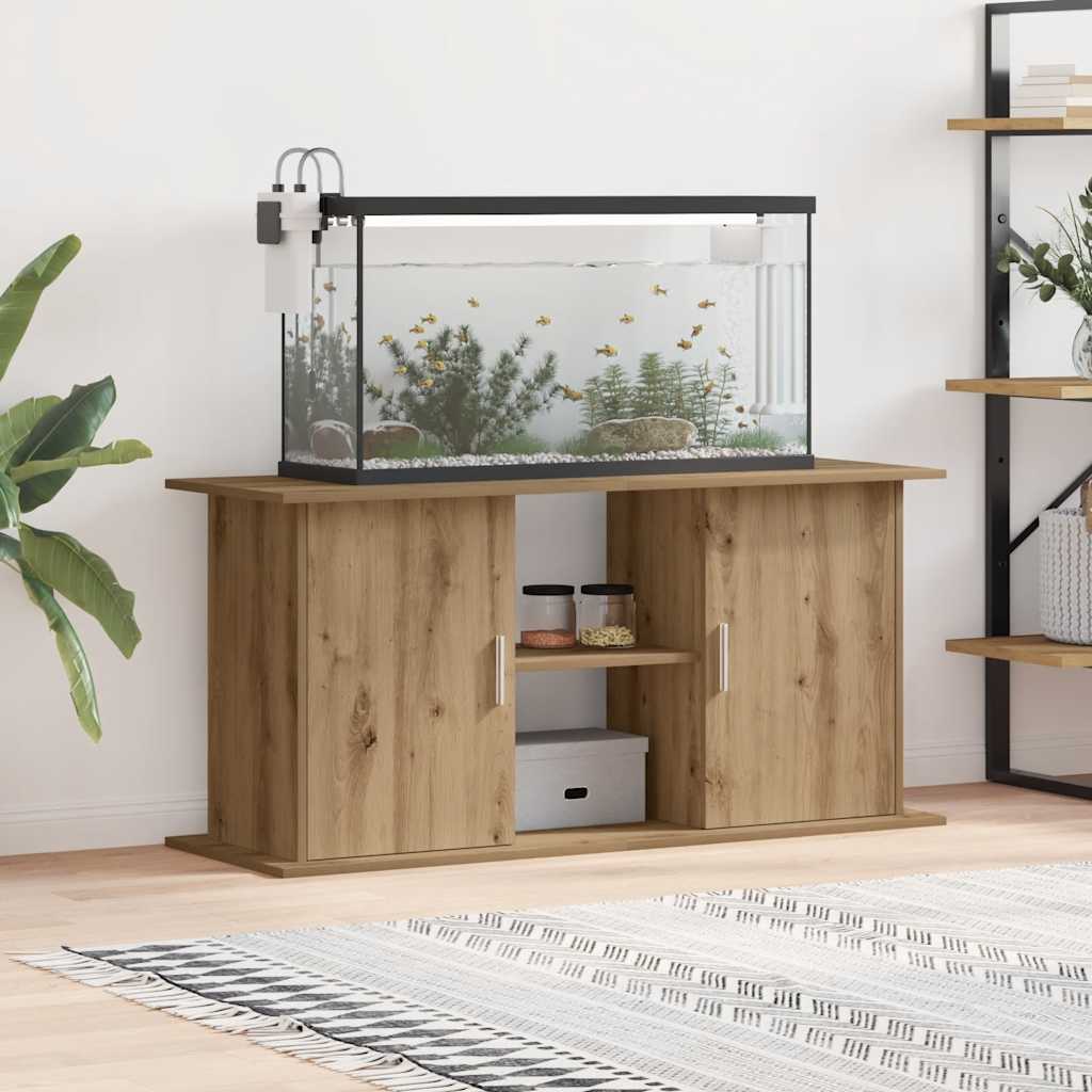 vidaXL Suport acvariu, stejar artizanal, 121x41x58 cm, lemn prelucrat