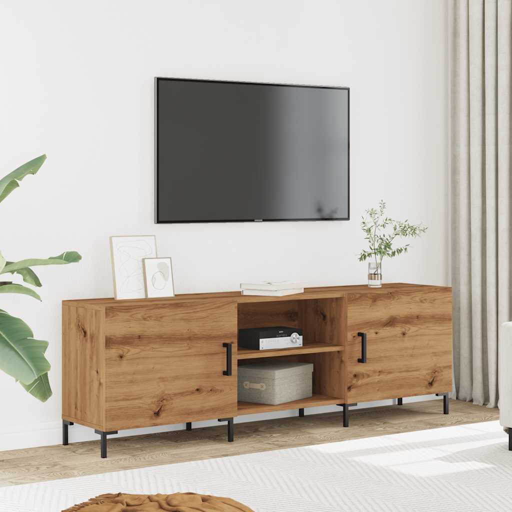 vidaXL Tv-meubel 150x30x50 cm bewerkt hout artisanaal eikenkleurig afbeelding