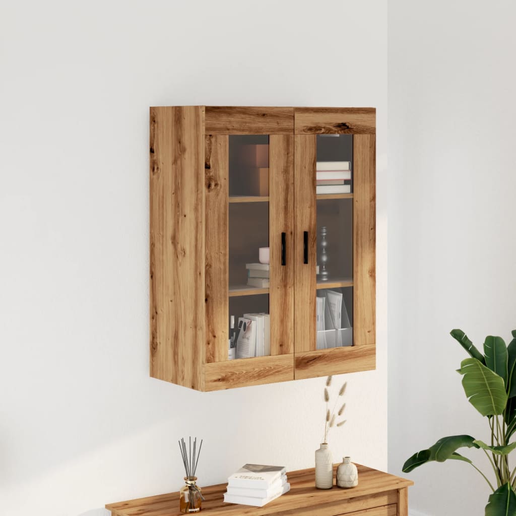 vidaXL Dulap montat pe perete, stejar artizanal, 69,5x34x90 cm