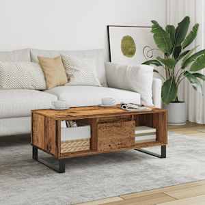 Klubska mizica starinski les 90x50x36,5 cm inženirski les