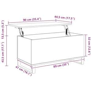 Konferenční stolek old wood 90 x 44,5 x 45 cm kompozitní dřevo - obrázek 10