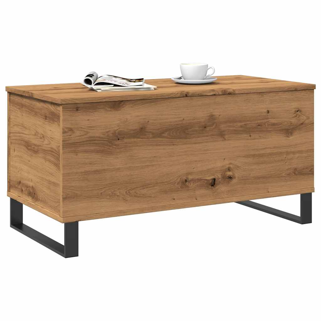 vidaXL Salontafel 90x44,5x45 cm bewerkt hout artisanaal eikenkleurig