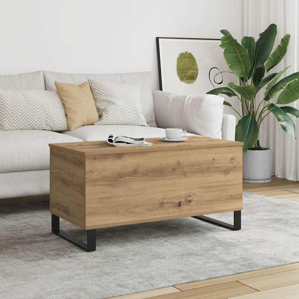 vidaXL Măsuță de cafea stejar artizanal, 90x44,5x45 cm, lemn prelucrat