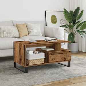 Konferenční stolek old wood 90 x 49 x 45 cm kompozitní dřevo - obrázek 1
