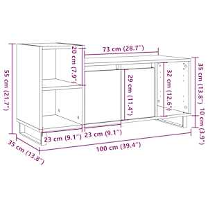 TV skříňka old wood 100 x 35 x 55 cm kompozitní dřevo - obrázek 11