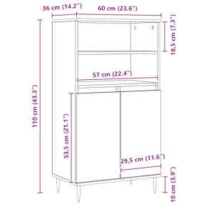 Skříň highboard dub artisan 60 x 36 x 110 cm kompozitní dřevo - obrázek 9