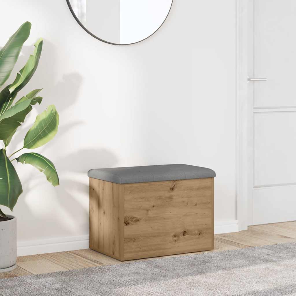 vidaXL Bancă de depozitare Stejar artizanal 62x42x45 cm lemn prelucrat