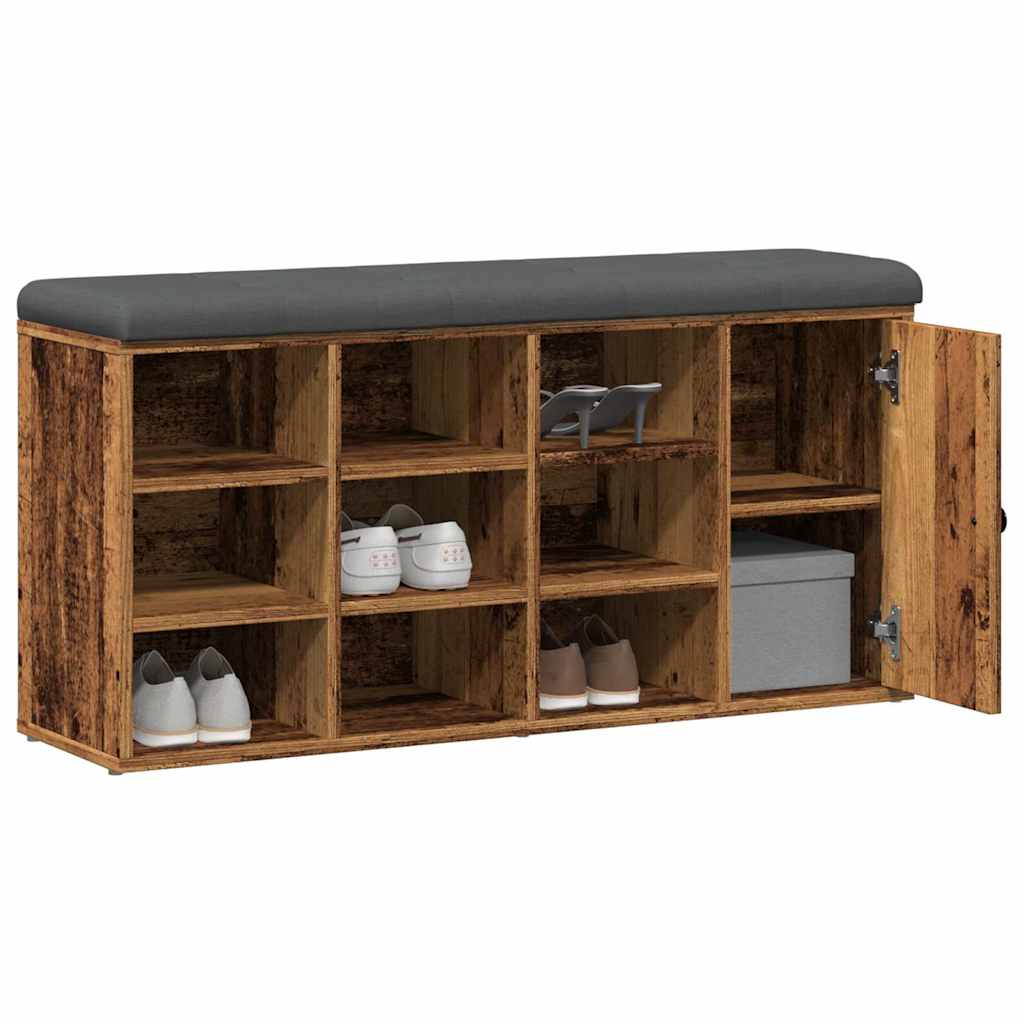 vidaXL Kenkäteline vanha puu 102x32x50 cm tekninen puu