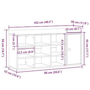 Lavice s botníkem dub artisan 102x32x50 cm Engineered Wood - obrázek 9